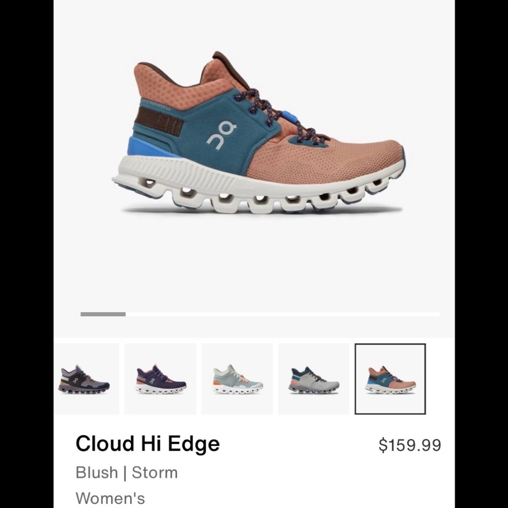 Excellent ON Running Cloud Hi Edge Blush Size 9